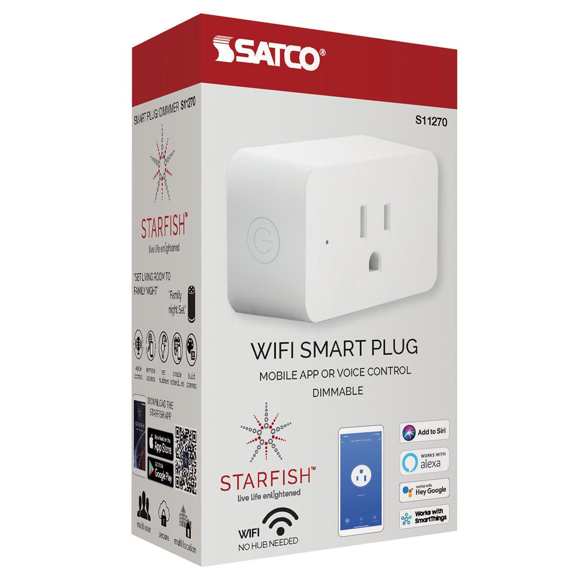 Starfish 15-Amp Wi-Fi Smart Plug Dimmable Outlet White - Bees Lighting