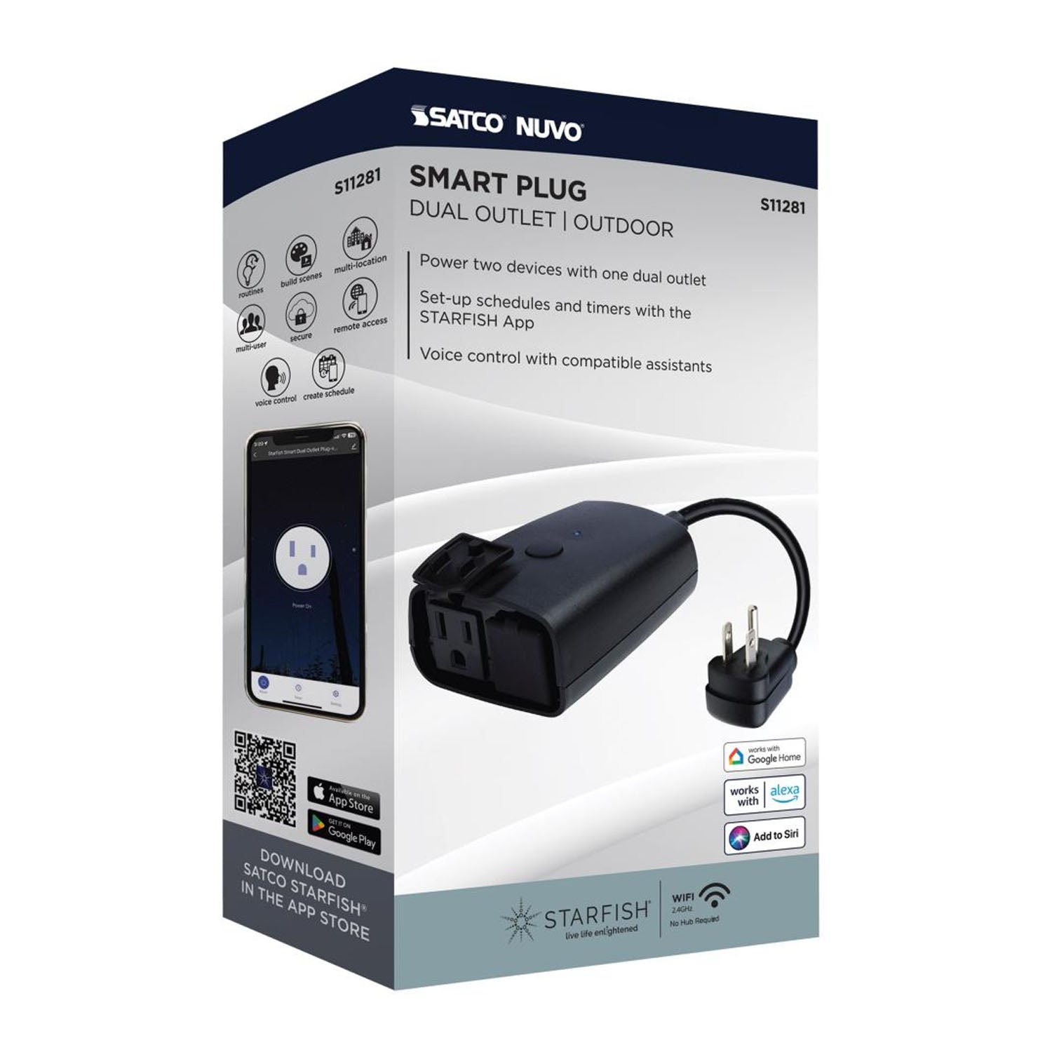 Starfish 15-Amp Smart Outdoor Dual Plug-In Outlet