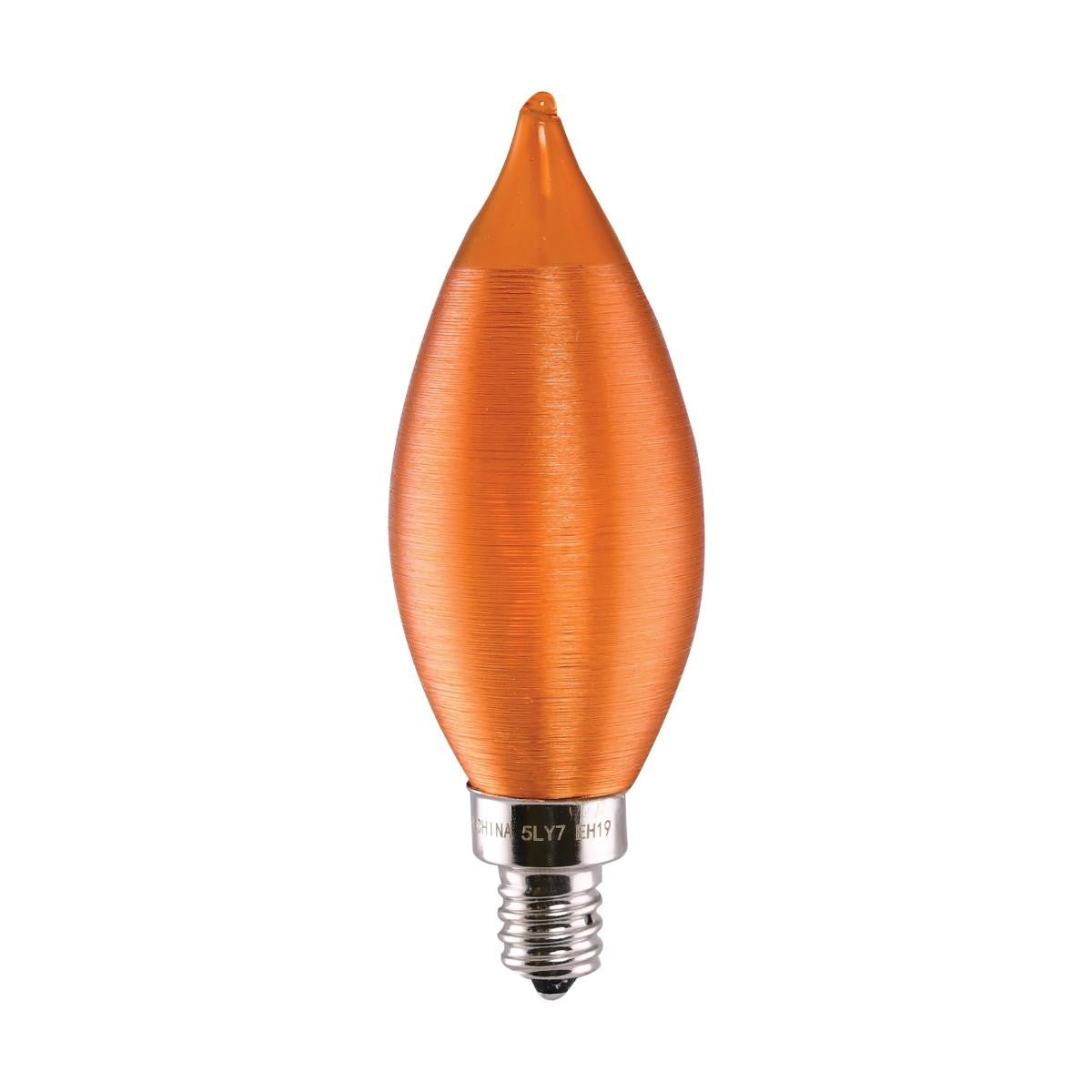 CA11 Filament LED Bulb, 2W, 100lm, 2100K, 20W Equal, E12 Candelabra Base, Satin Spun Amber