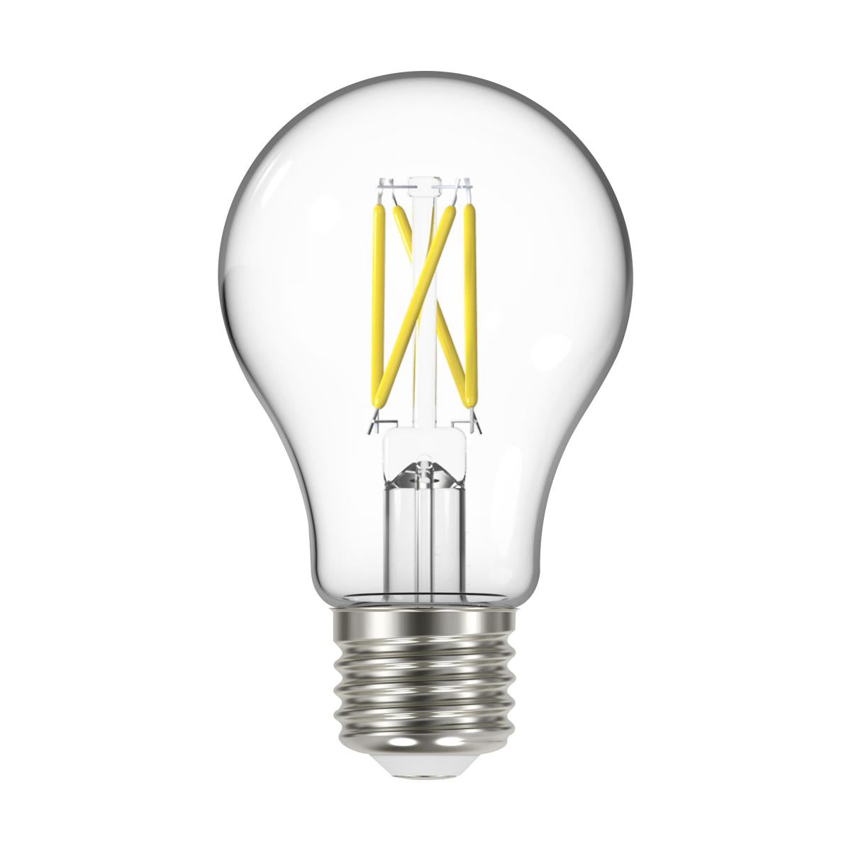 Dusk to Dawn A19 LED Filament Bulb, 7W, 800lm, 2700K, E26 Medium Base, Clear Finish, With Photocell