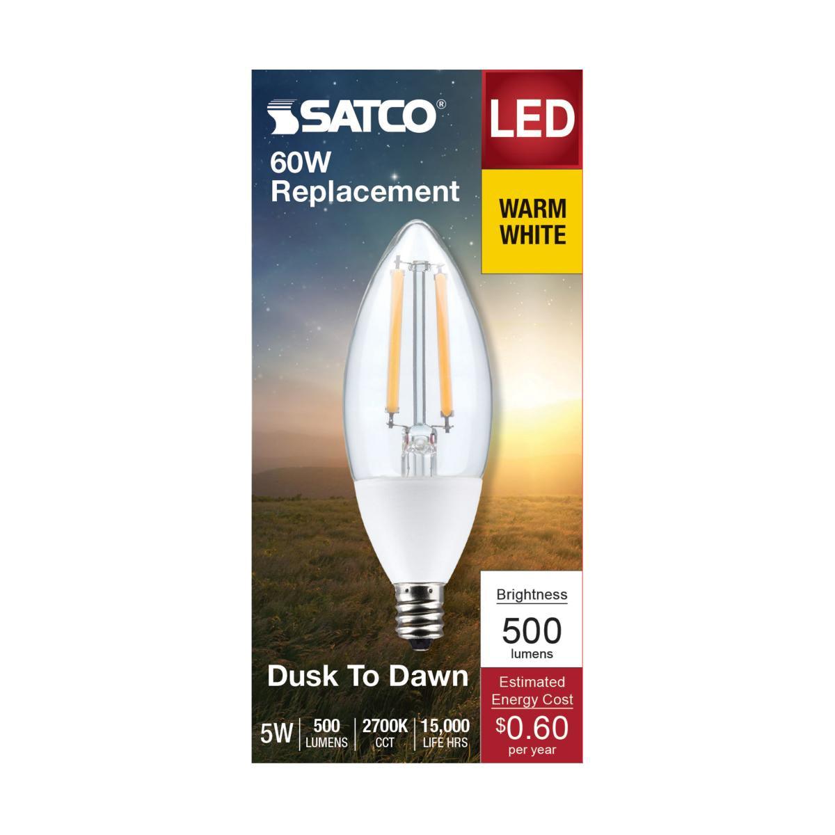 SATCO NUVO S11477 5B11 DUSK DAWN 927 B11 Candle LED Bulb 40W