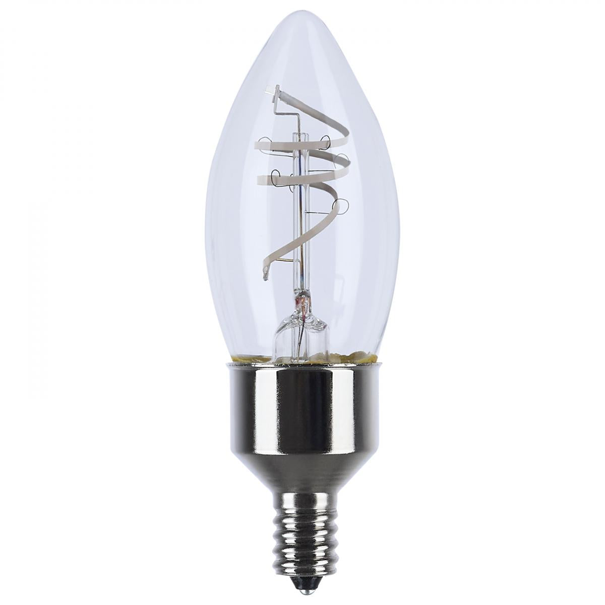 Reminiscent Gray Coil Filament B11 LED Bulb, 4 Watts, 350 Lumens, 2700K, E12 Candelabra Base