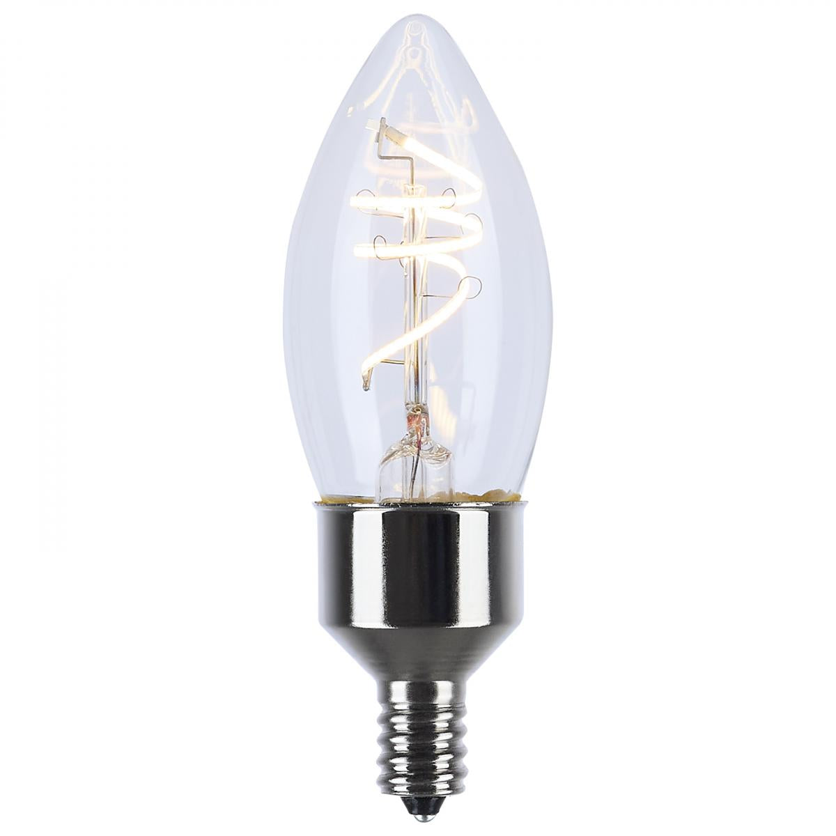 Reminiscent Gray Coil Filament B11 LED Bulb, 4 Watts, 350 Lumens, 2700K, E12 Candelabra Base