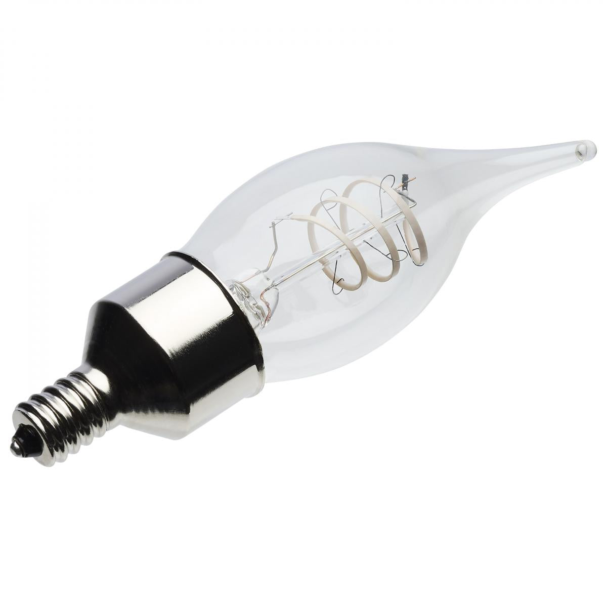 Reminiscent Gray Coil Filament CA11 LED Bulb, 4 Watts, 350 Lumens, 2700K, E12 Candelabra Base