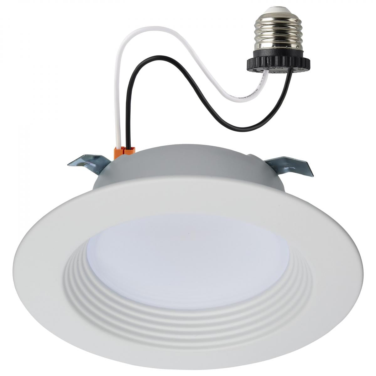 4 inch Retrofit LED Can Light, 7 Watts, 600 Lm, Selectable 2700K to 5000K, White Baffle Trim