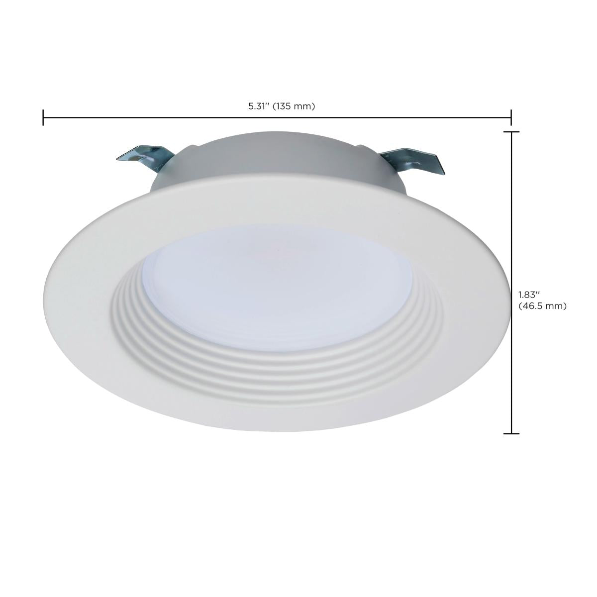 4 inch Retrofit LED Can Light, 7 Watts, 600 Lm, Selectable 2700K to 5000K, White Baffle Trim