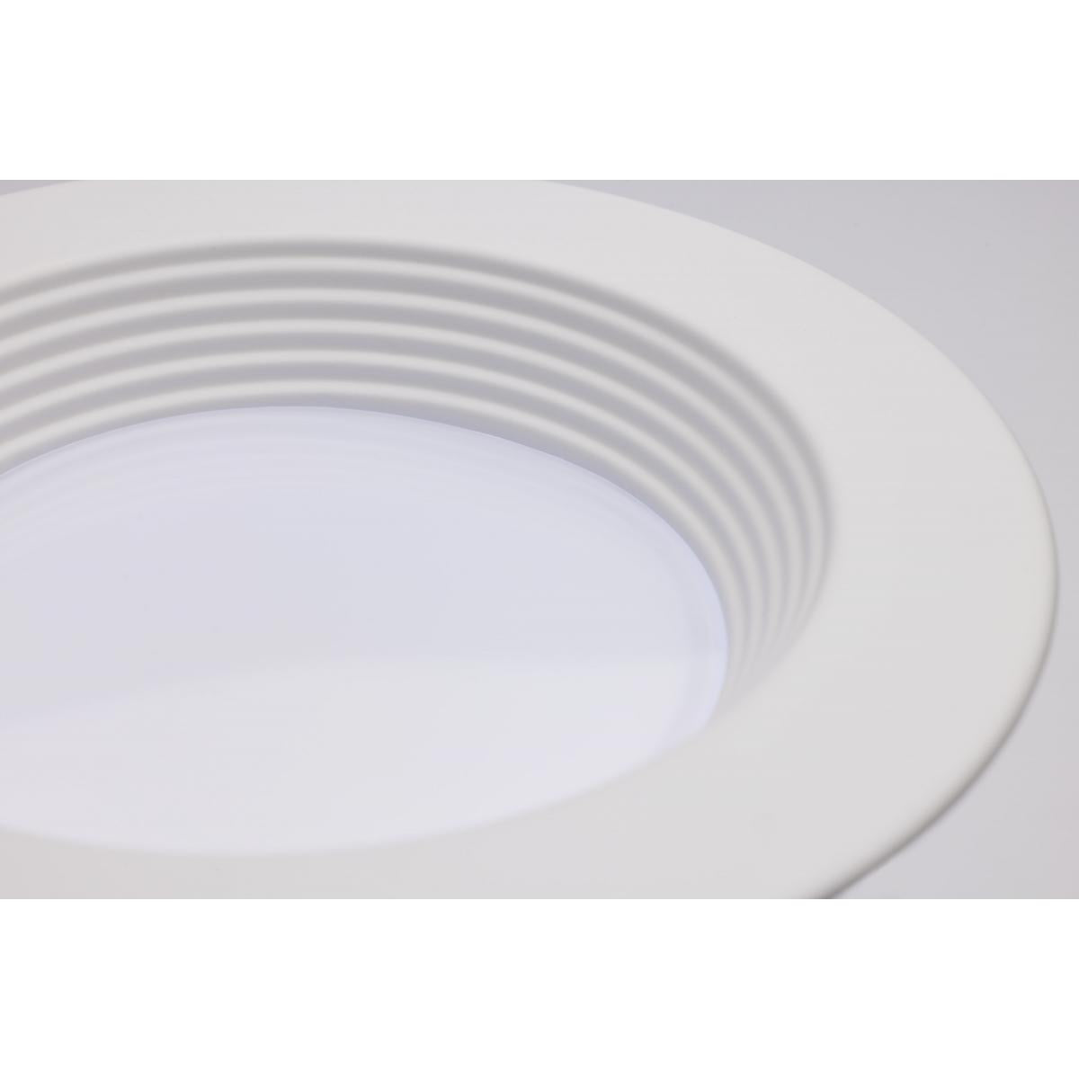 4 inch Retrofit LED Can Light, 7 Watts, 600 Lm, Selectable 2700K to 5000K, White Baffle Trim