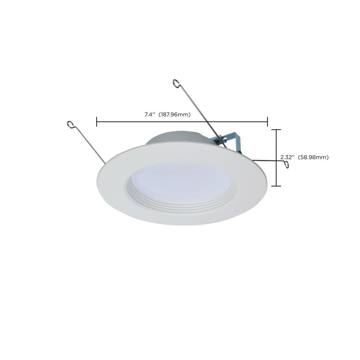 5/6 inch Retrofit LED Can Light, 9 Watts, 800 Lm, Selectable 2700K to 5000K, White Baffle Trim