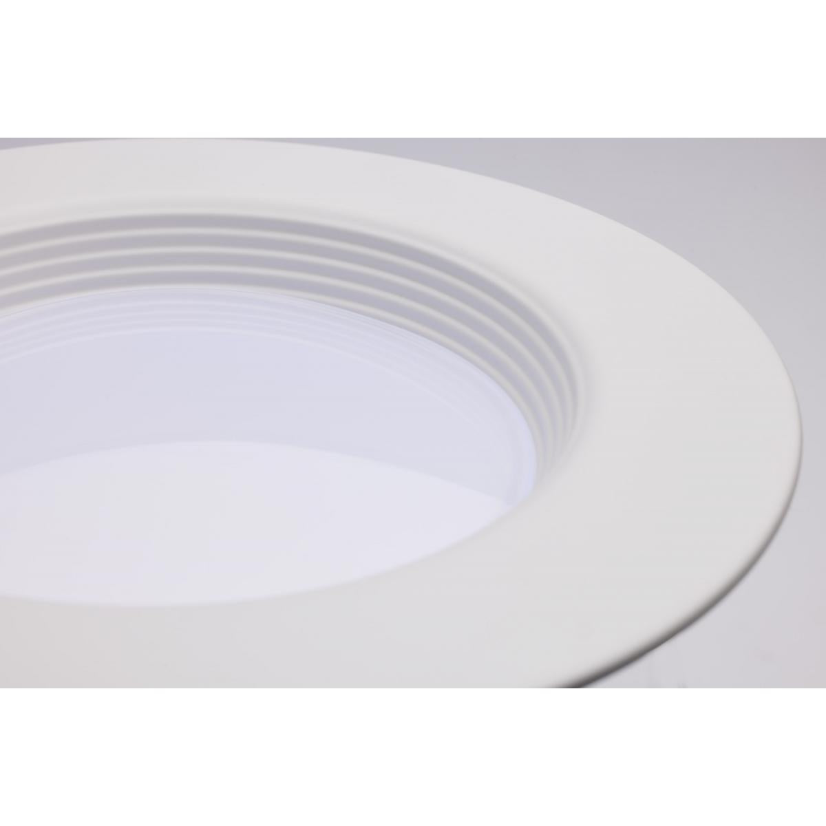 5/6 inch Round Retrofit LED Downlight, 14 Watts, 1200 Lumens, Selectable CCT, White Baffle Trim