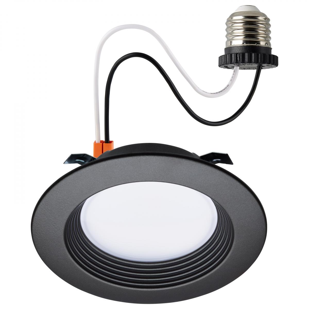 4 inch Retrofit LED Can Light, 7 Watts, 600 Lm, Selectable 2700K to 5000K, Bronze Baffle Trim