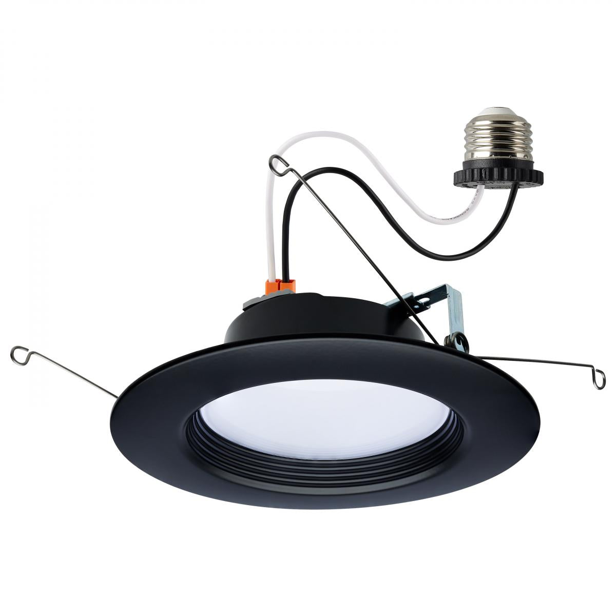 5/6 inch Retrofit LED Can Light, 9 Watts, 800 Lm, Selectable 2700K to 5000K, Black Baffle Trim