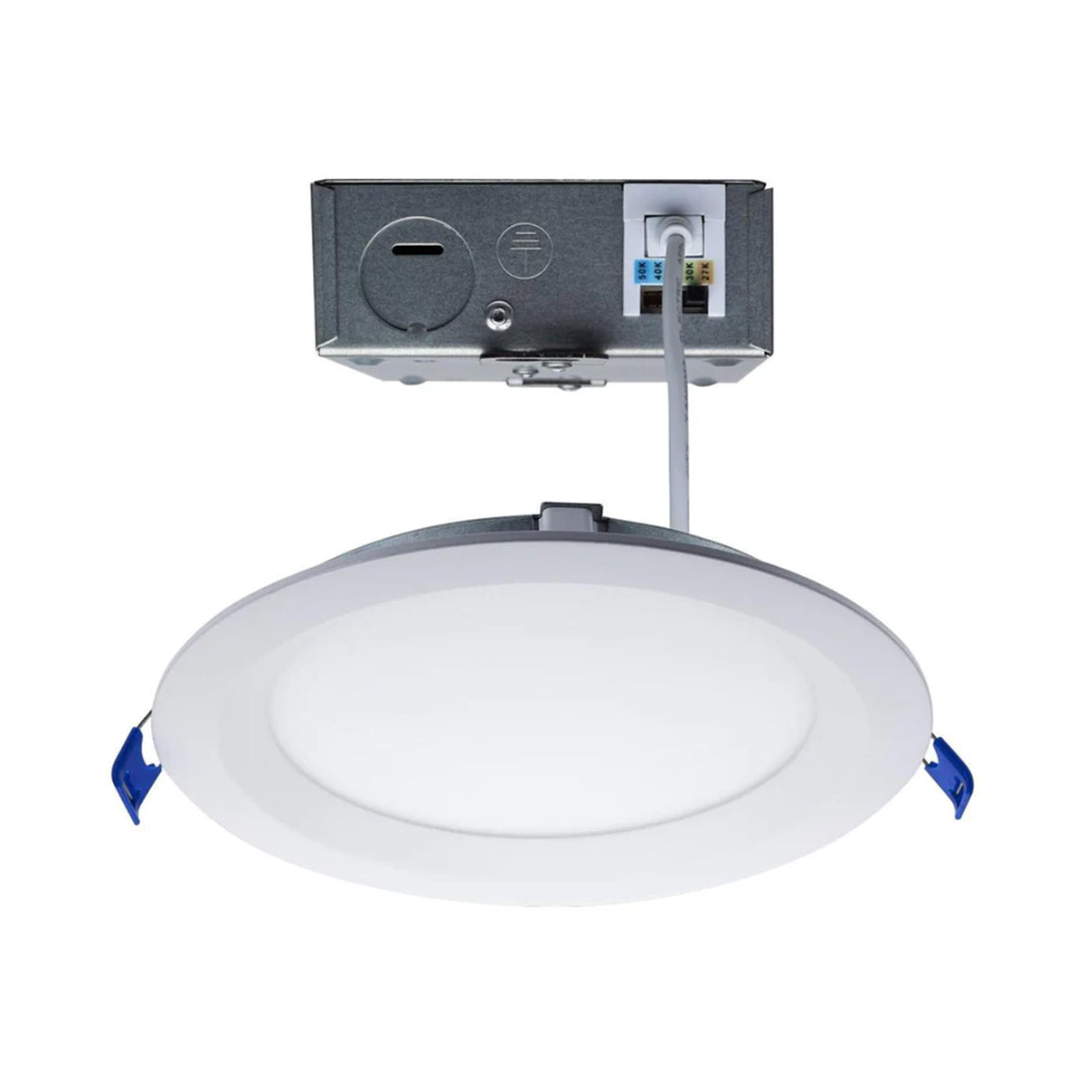 Slim Fit 6 Inch Round Canless LED Recessed Light, 1100 Lm, 27K|30K|35K|40K|50K, White Finish