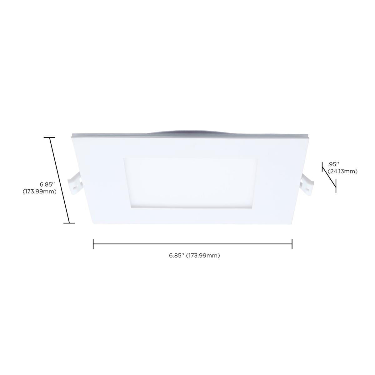 6" Square LED Recessed Downlight with Integrated Night Light, 12 Watts, 1000 Lumens, Selectable CCT