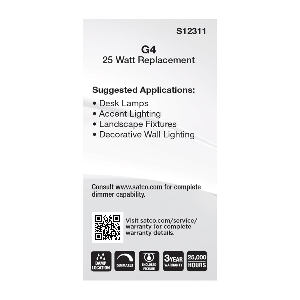 T5 Mini LED Bulb, 3 Watts, 330 Lumens, 3000K, G4 Base, Clear Finish, 12V