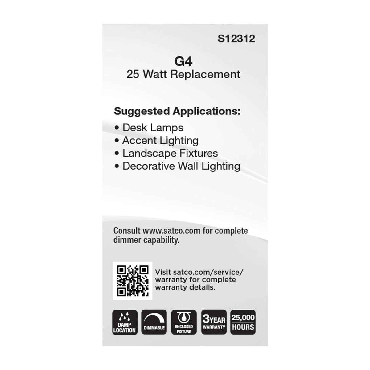 T5 Mini LED Bulb, 3 Watts, 330 Lumens, 5000K, G4 Base, Clear Finish, 12V