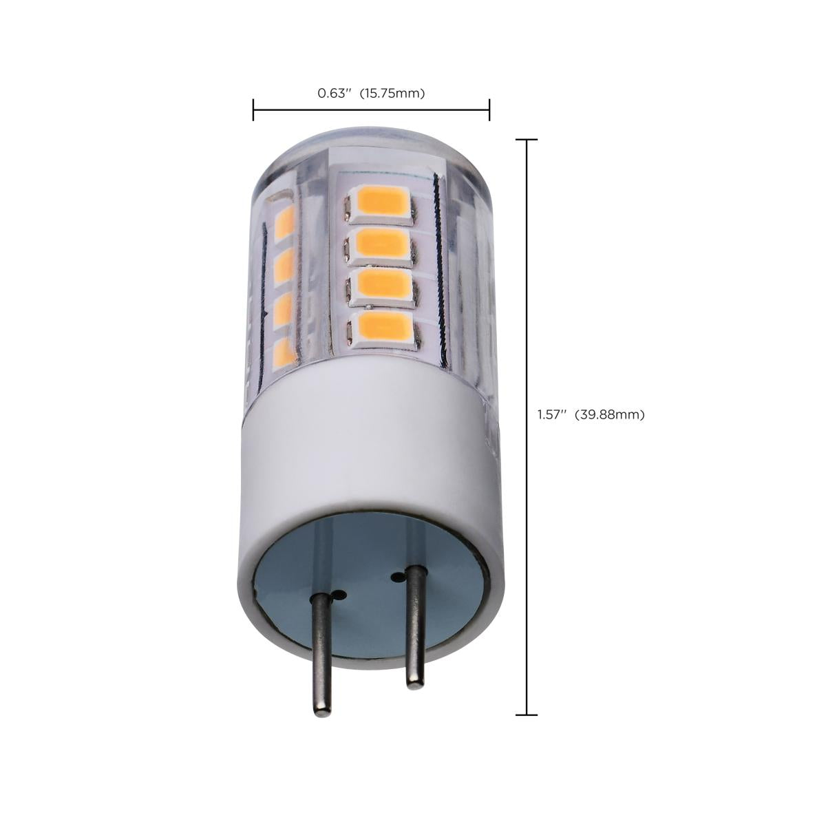 T5 Mini LED Bulb, 3 Watts, 300 Lumens, 3000K, GY6.35 Base, Clear Finish, 12V