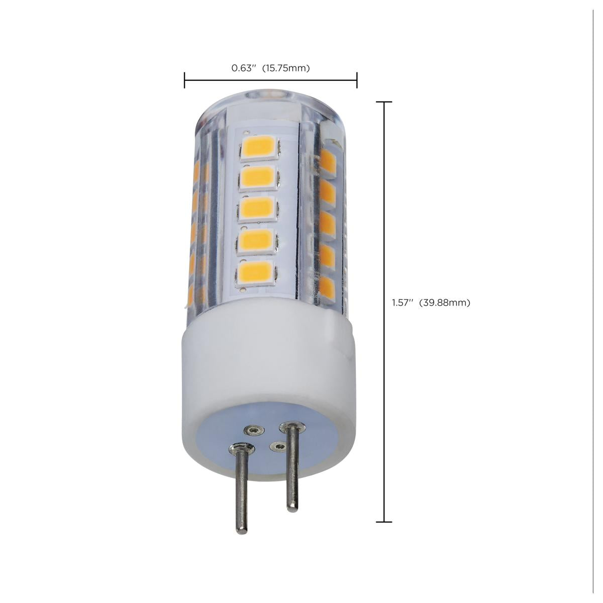 T6 Mini LED Bulb, 4.5 Watts, 430 Lumens, 3000K, GY6.35 Base, Clear Finish, 12V