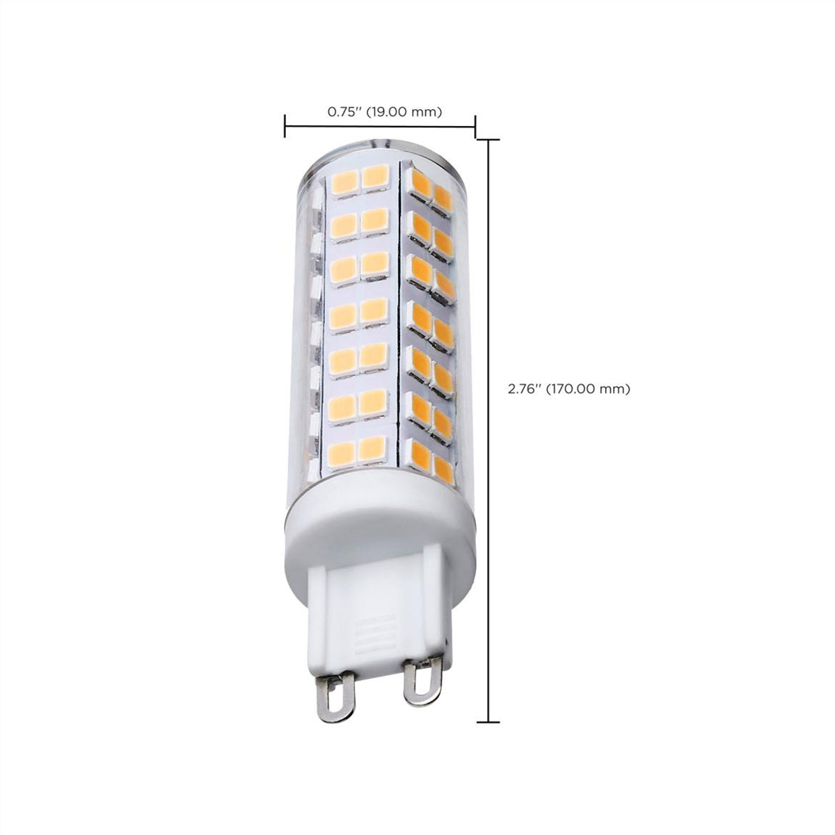 T6 Mini LED Bulb, 6.5 Watts, 650 Lumens, 3000K, G9 Base, Clear Finish, 120V