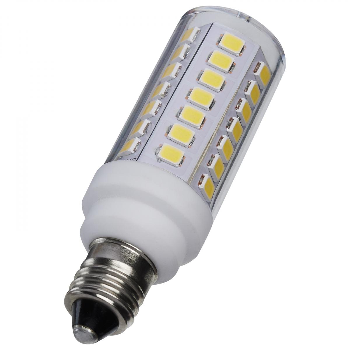 T6 Mini LED Bulb, 5 Watts, 550 Lumens, 5000K, E11 Mini-Candelabra Base, Clear Finish, 120V