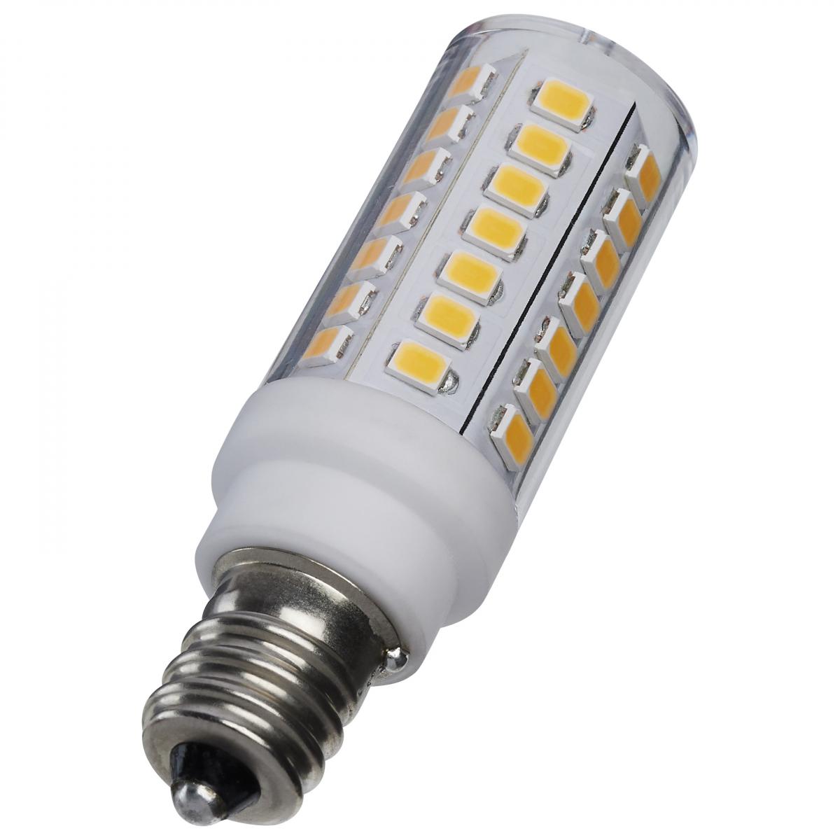 T6 Mini LED Bulb, 5 Watts, 550 Lumens, 3000K, E12 Candelabra Base, Clear Finish, 120V