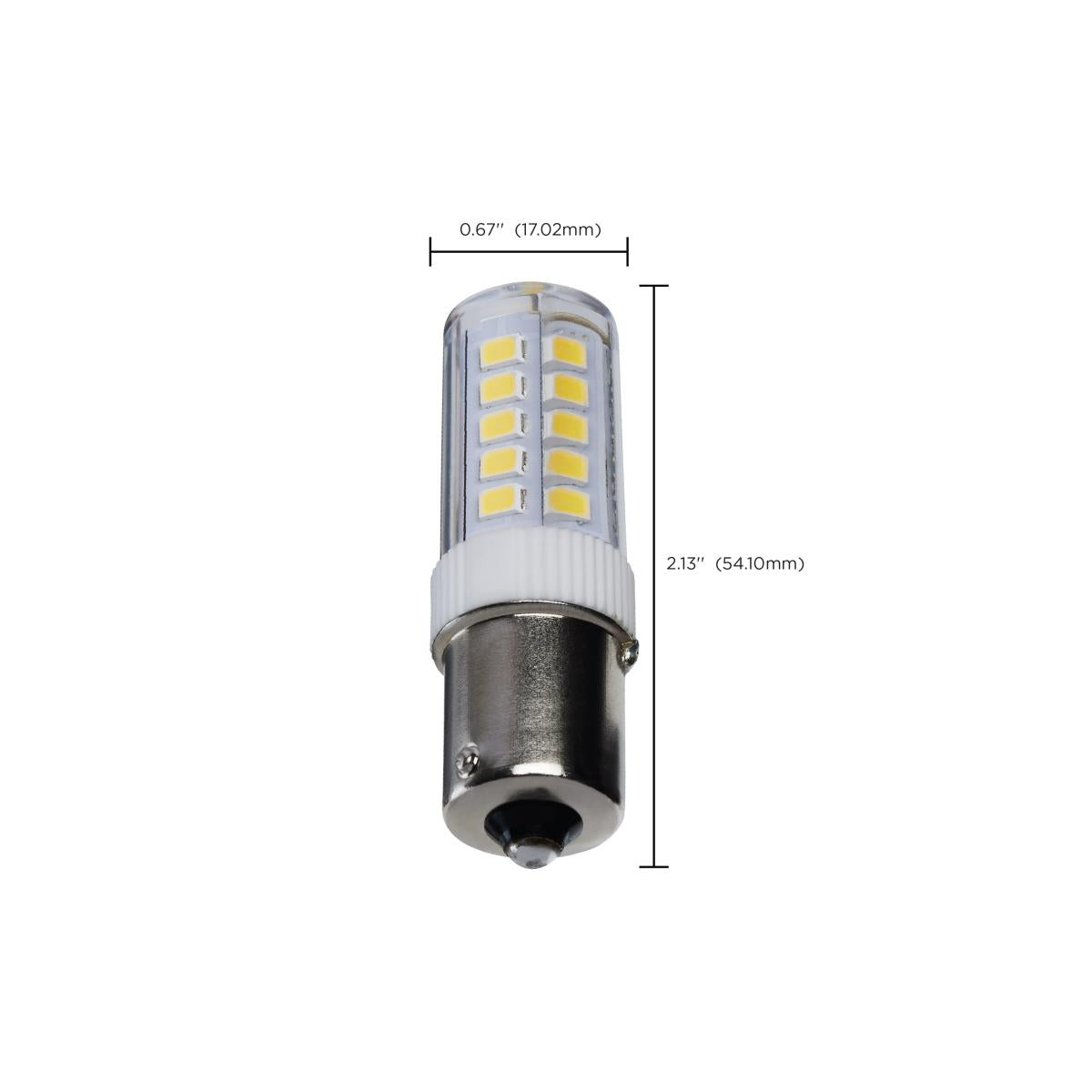 T6 Mini LED Bulb, 4.5 Watts, 430 Lumens, 5000K, BA15s Single Bayonet Base, Clear Finish, 12V