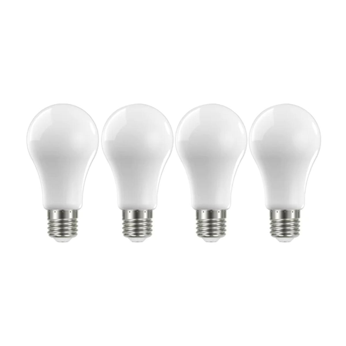 A19 LED Bulb, 100W Equivalent, 14 Watts, 1500 Lumens, 2700K, E26 Medium Base, Frosted, Pack of 4