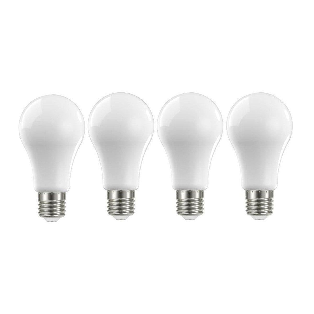 A19 LED Bulb, 100W Equivalent, 14 Watts, 1500 Lumens, 3000K, E26 Medium Base, Frosted, Pack of 4