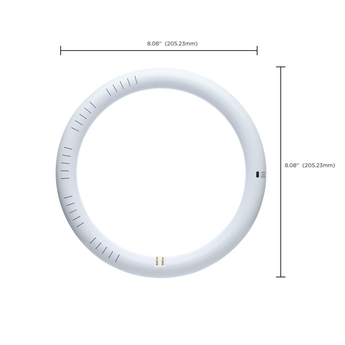 LED T9 Circline Tube, 8 in. FC8T9 Replacement, 1400 Lumens, 30K|40K|65K, Type A+B, G10Q Base - Bees Lighting