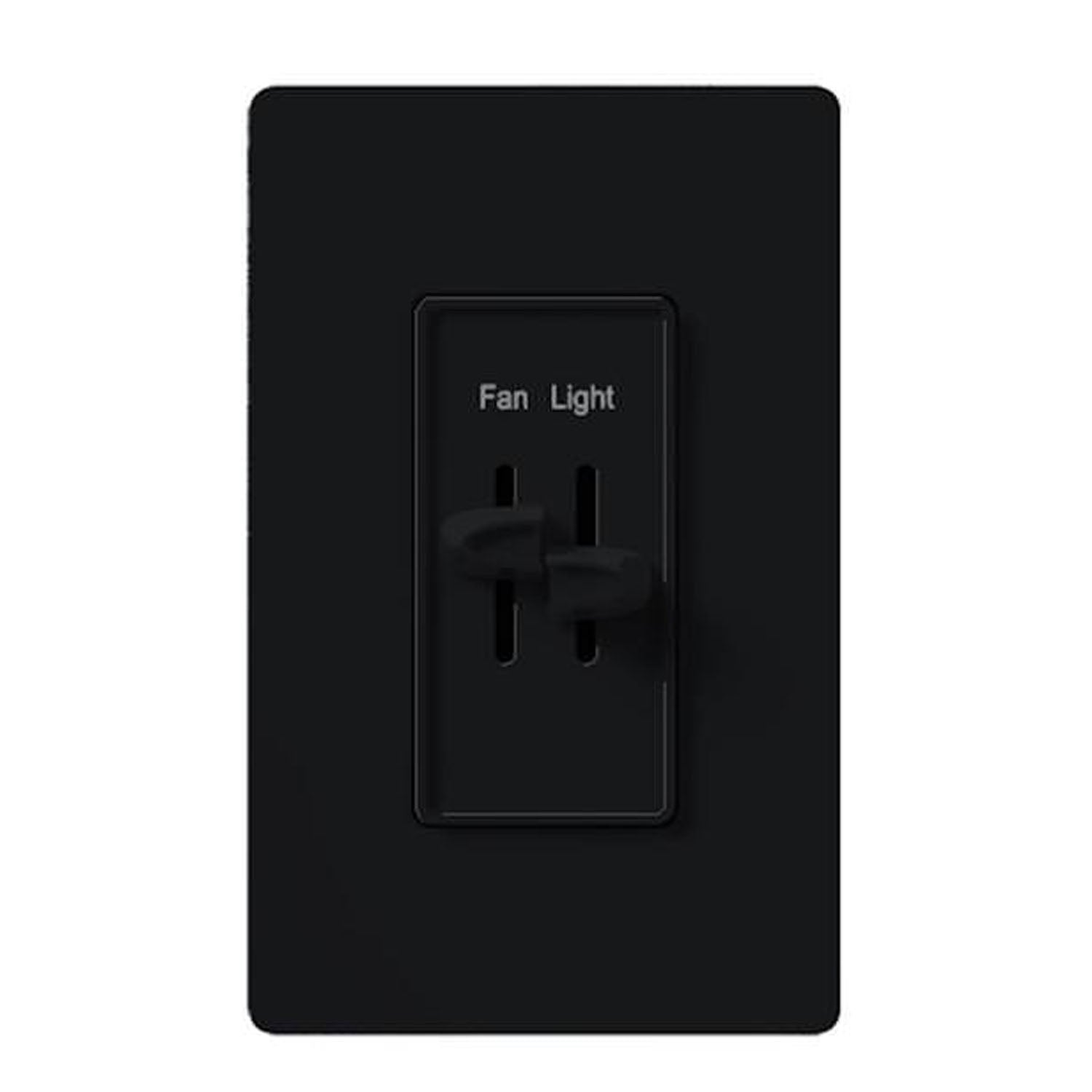 Skylark Dual Slide LED Dimmer and 3-Speed Fan Control, Single Pole, Black