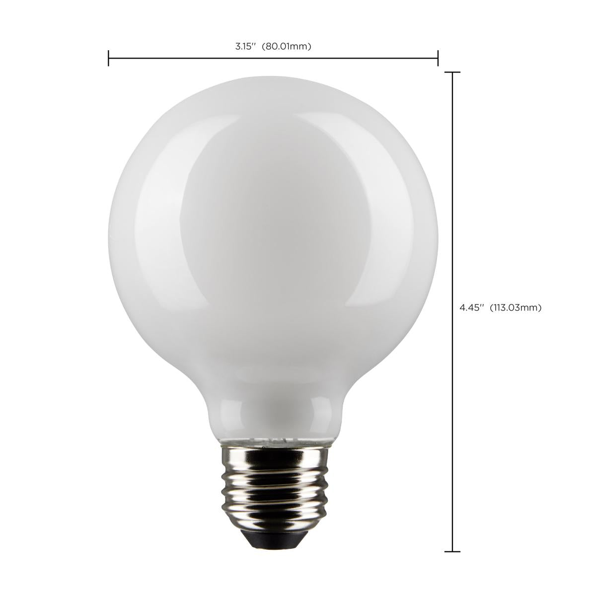 G25 LED Globe Bulb, 6 Watts, 500 Lumens, 60W Equal, 3000K, E26 Medium Base, Frosted Finish