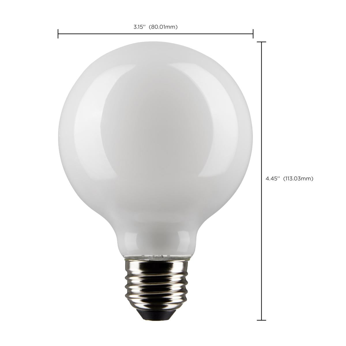 G25 LED Globe Bulb, 6 Watts, 500 Lumens, 60W Equal, 2700K, E26 Medium Base, Frosted, Pack of 2