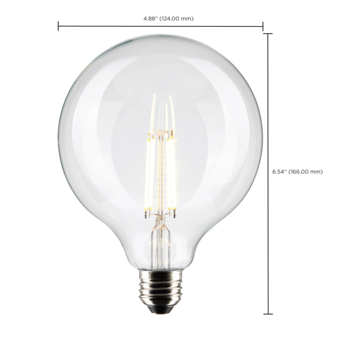 G40 Filament LED Globe Bulb, 8 Watts, 800 Lumens, 100W Equal, 3000K, E26 Medium Base, Clear