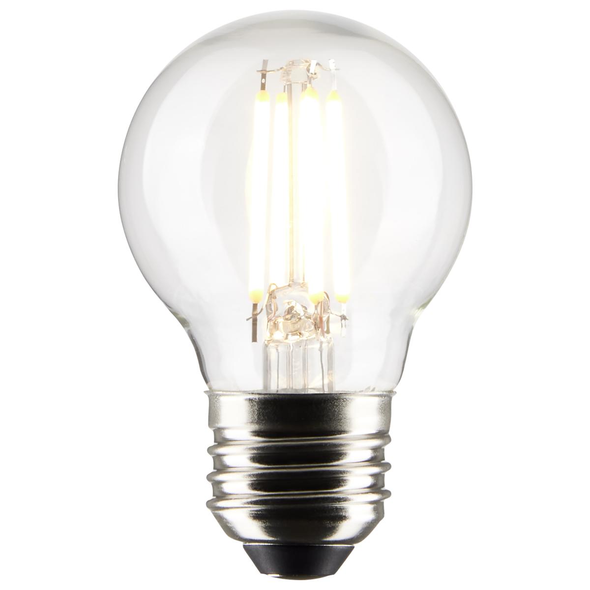 G16.5 Filament LED Globe Bulb, 4W, 350 Lumens, 40W Equal, 2700K, E26 Base, Clear, Pack of 2