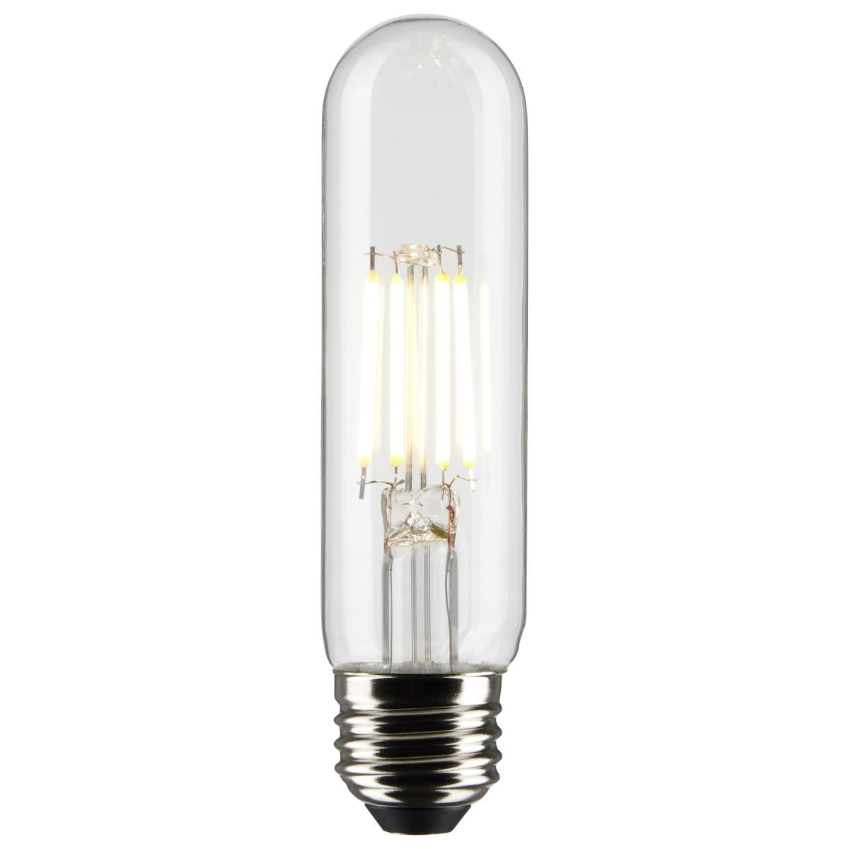 LED T10 Single Tube Bulb, 6W, 450lm, 2700K, 40W Equal, E26 Medium Base, Clear, Pack of 2