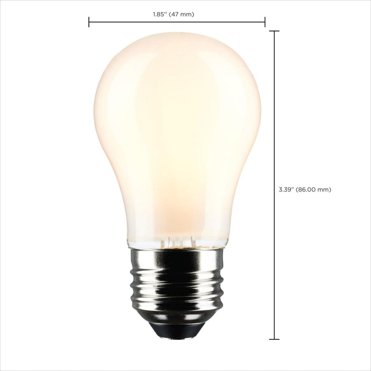 A15 LED Standard Bulb, 6 Watts, 450 Lumens, 2700K, E26 Medium Base, Frosted Finish, Pack of 2