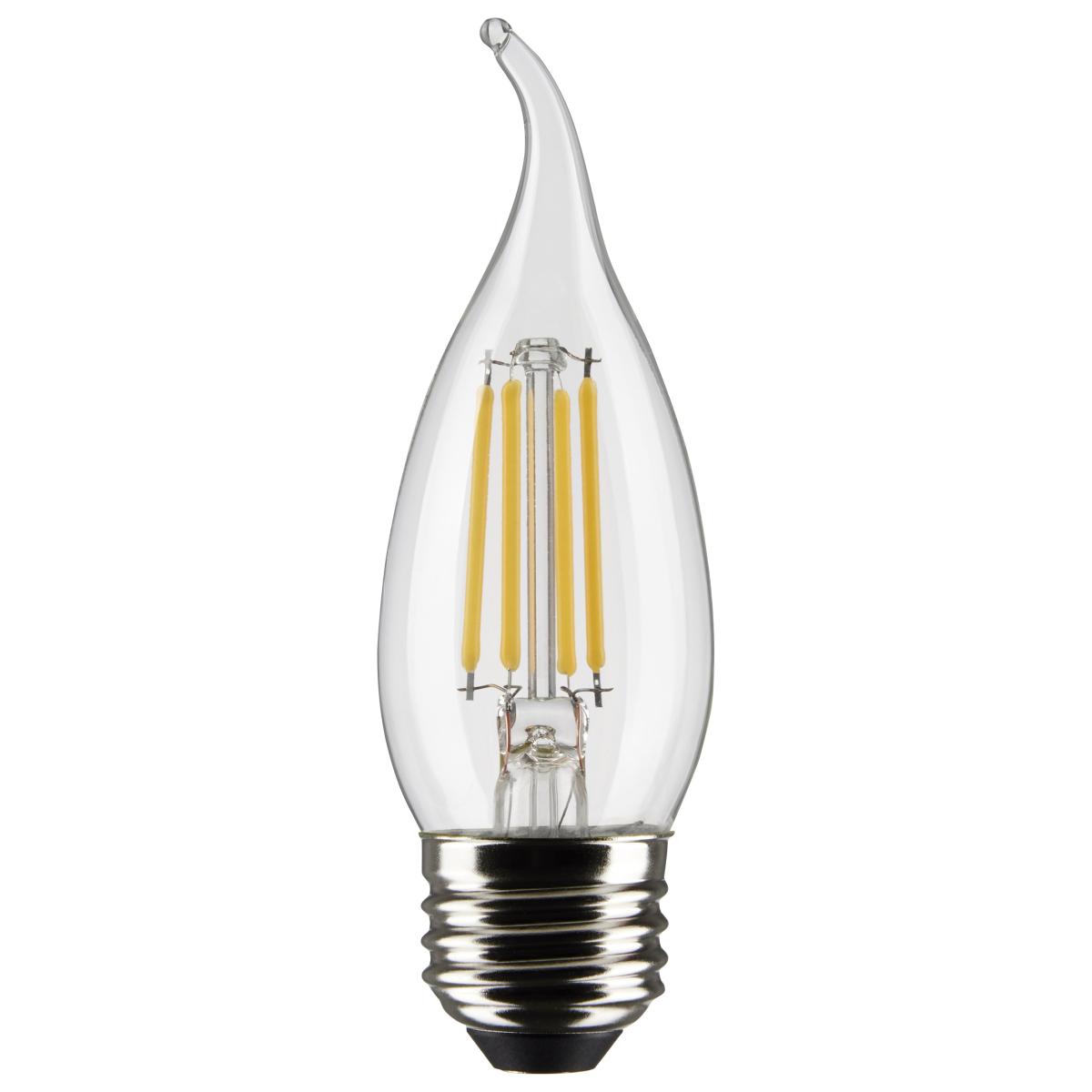 CA10 Filament LED Bulb, 6W, 500lm, 5000K, 60W Equal, E26 Medium Base, Clear, Pack of 2