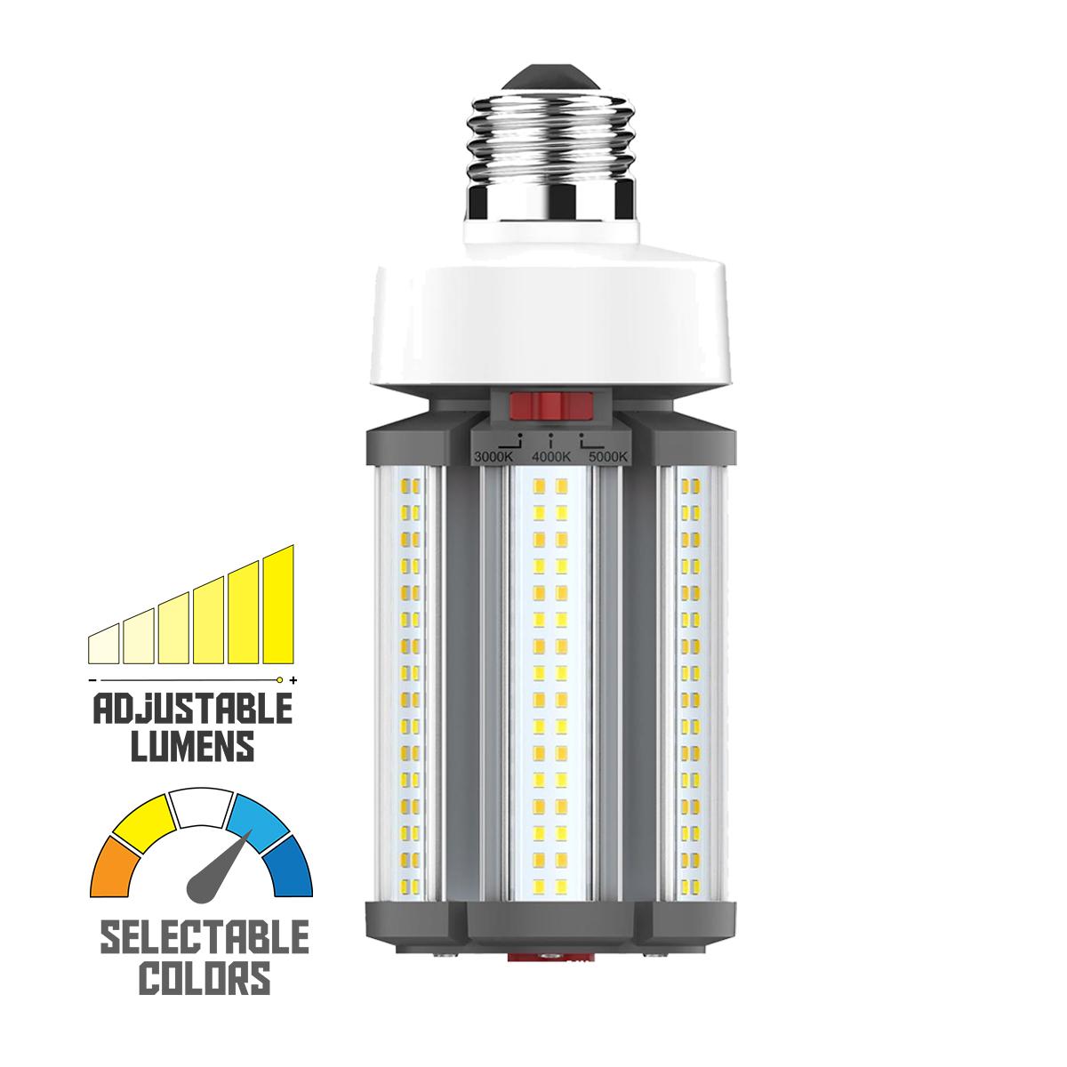 Hi-Pro Retrofit LED Corn Bulb, 27W|36W|45W, 6300lm, 30K|40K|50K, E26 Base, 120-277V