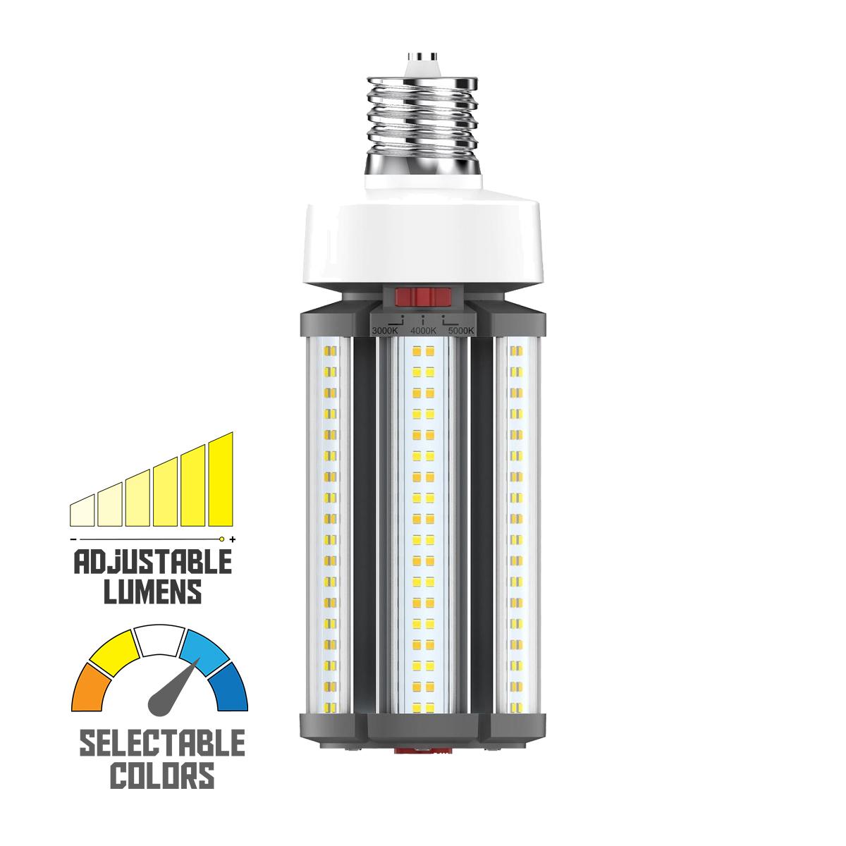 Hi-Pro Retrofit LED Corn Bulb, 27W|36W|45W, 6300lm, 30K|40K|50K, EX39 Mogul, 120-277V