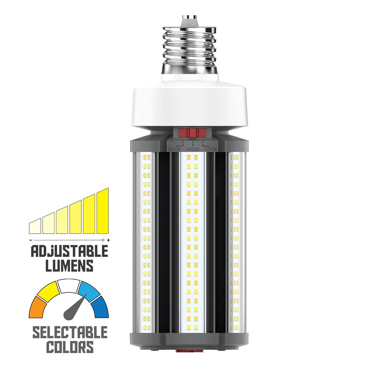 Hi-Pro Retrofit LED Corn Bulb, 45W|54W|63W, 8800lm, 30K|40K|50K, EX39 Mogul, 120-277V