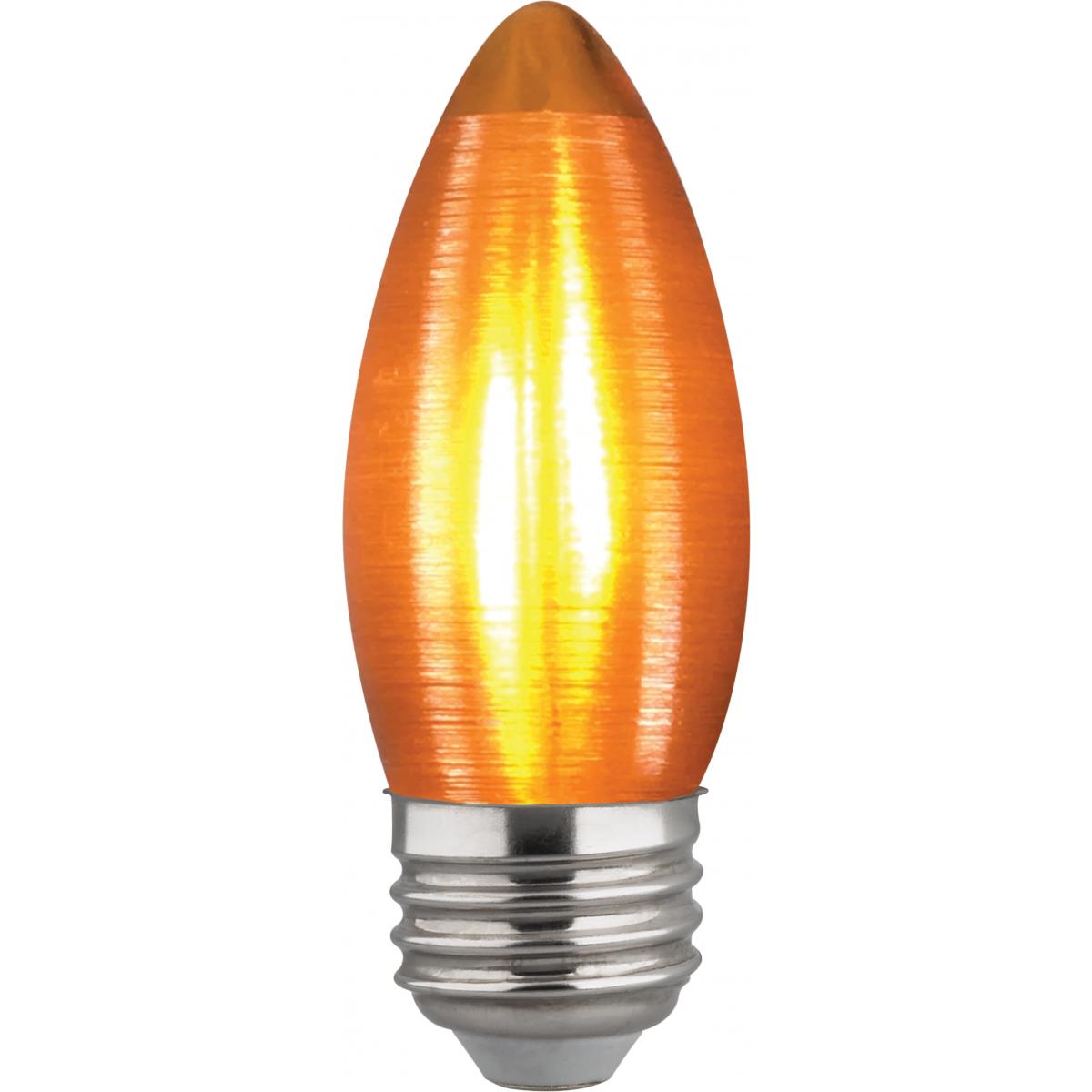 C11 LED Filament Bulb, 2 Watts, 100 Lumens, 2100K, E26 Medium Base, Satin Spun Amber Finish