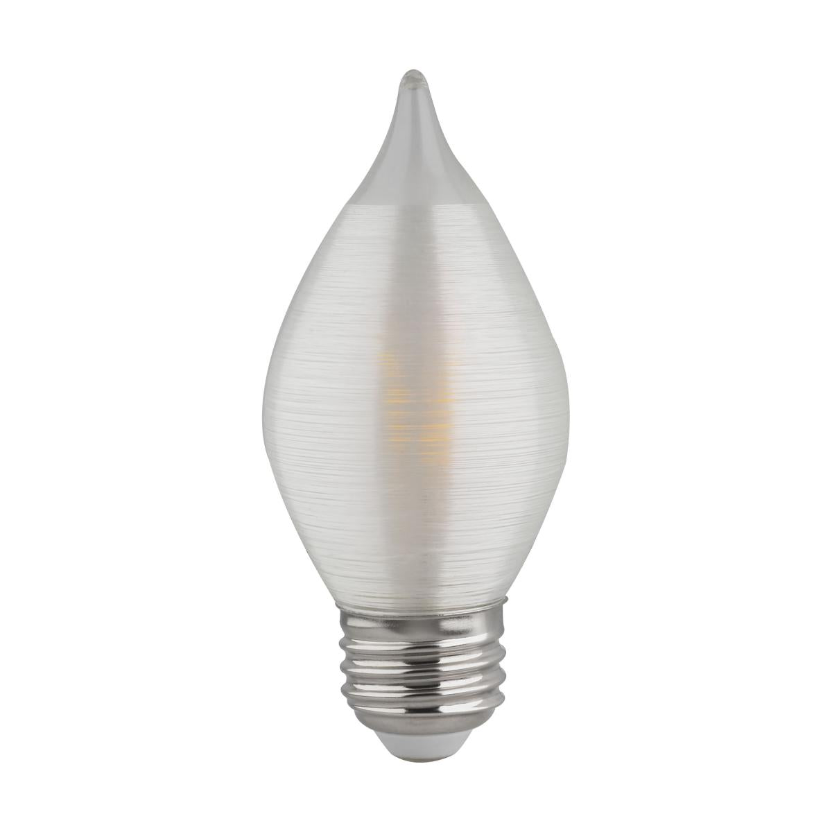 C15 Filament LED Bulb, 4W, 300 Lumens, 40W Equal, 2700K, E26 Base, Satin Spun Clear Finish