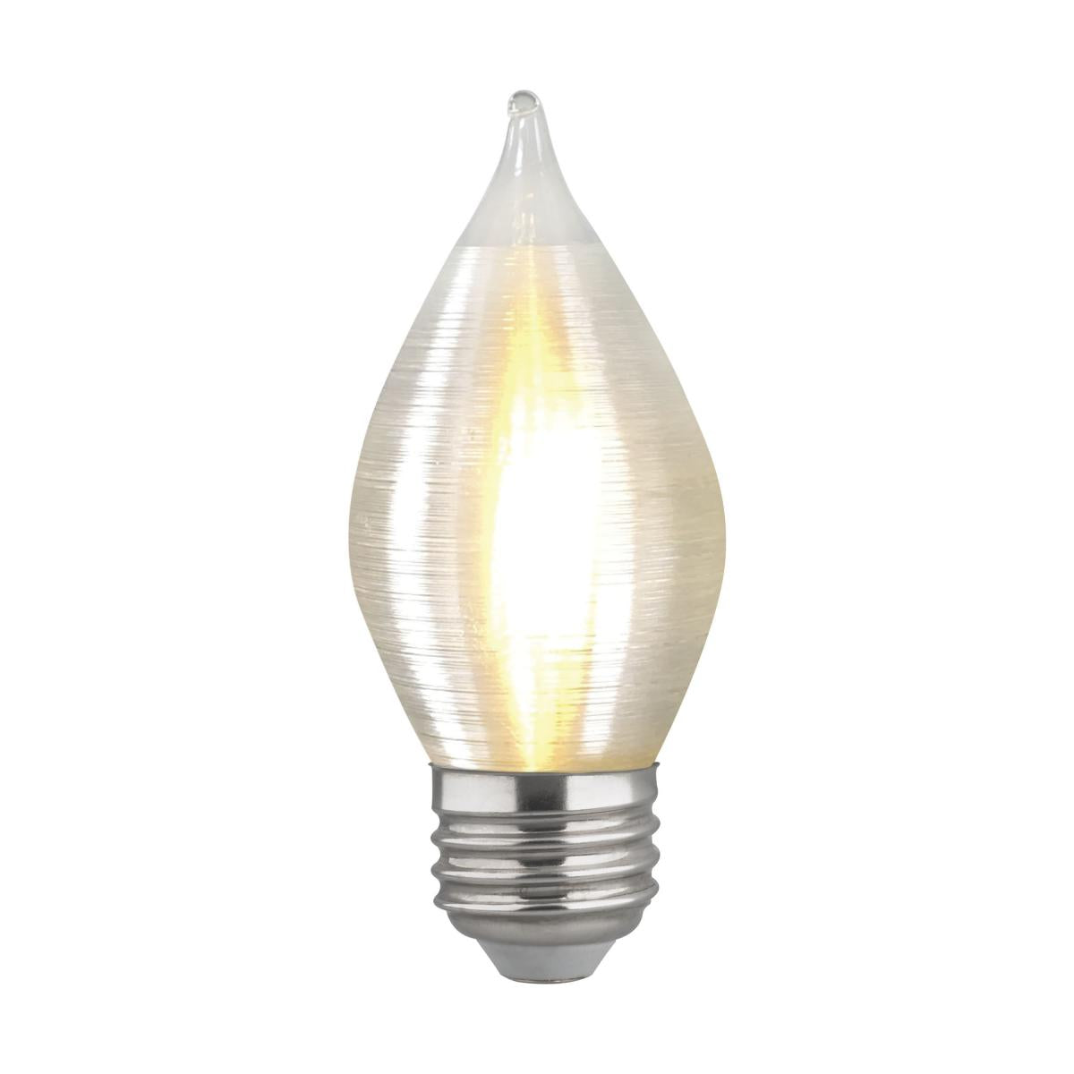 C15 Filament LED Bulb, 4W, 300 Lumens, 40W Equal, 2700K, E26 Base, Satin Spun Clear Finish