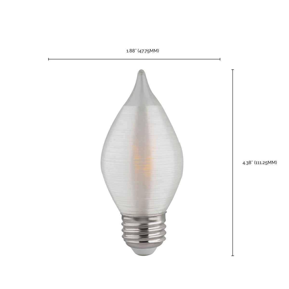 C15 Filament LED Bulb, 4W, 300 Lumens, 40W Equal, 2700K, E26 Base, Satin Spun Clear Finish