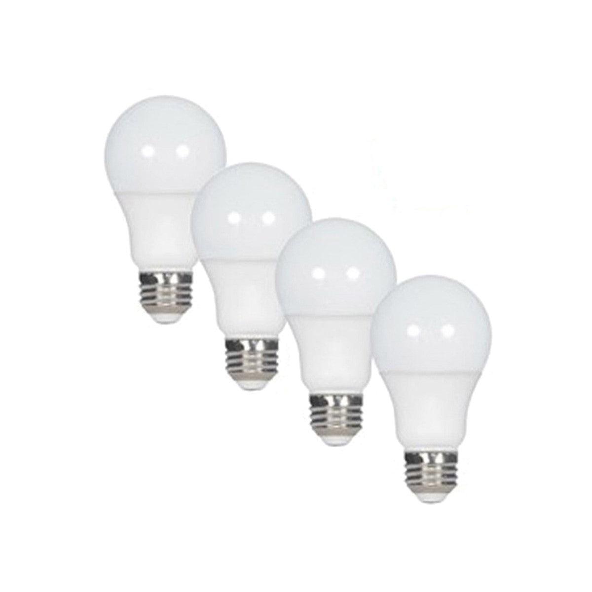 A19 LED Bulb, 60W Equivalent, 10 Watt, 800 Lumens, 2700K, E26 Medium Base, Frosted Finish, Pack Of 4 - Bees Lighting