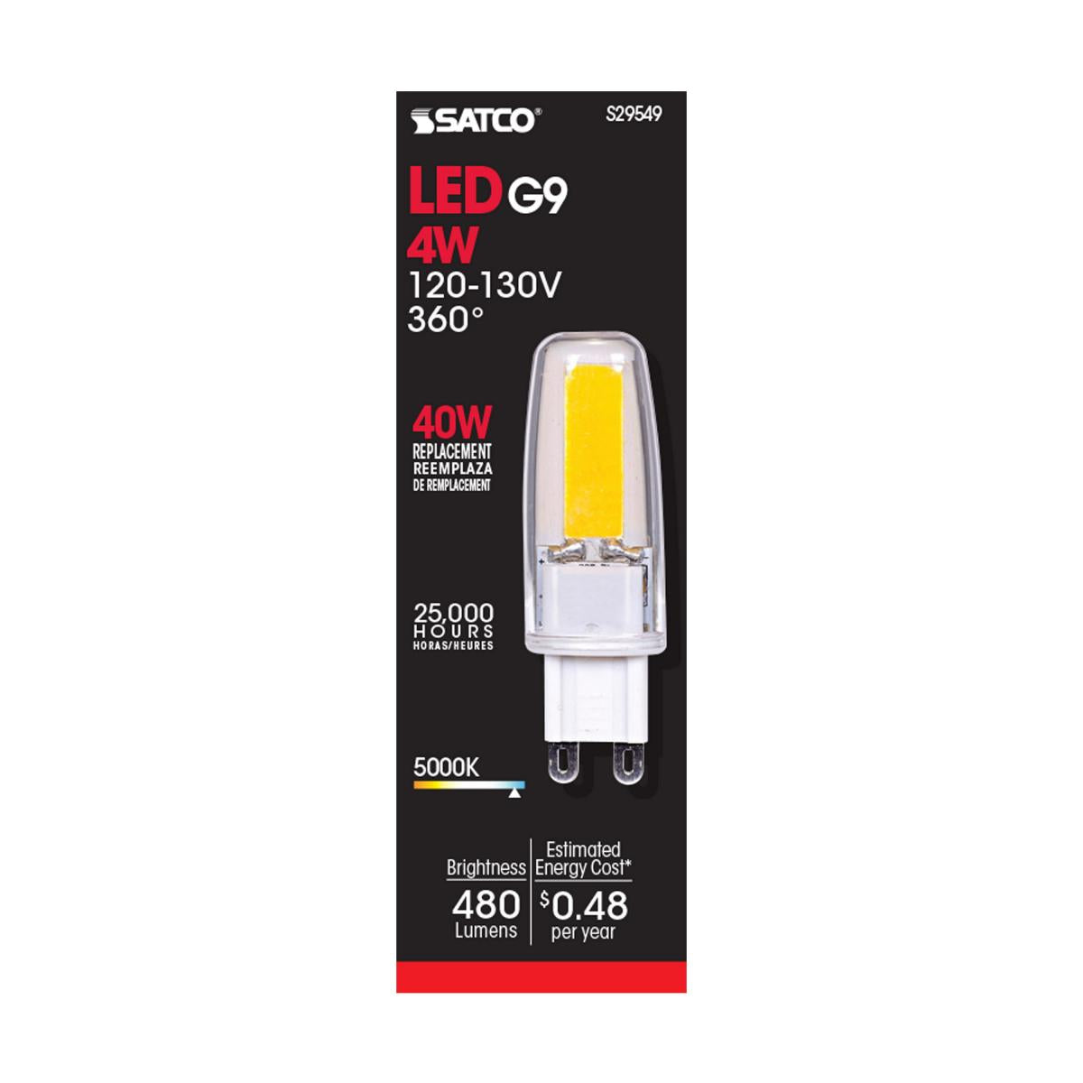 Satco 35 Watt Equivalent T4 G9/Bi-pin 4000K LED Bulb