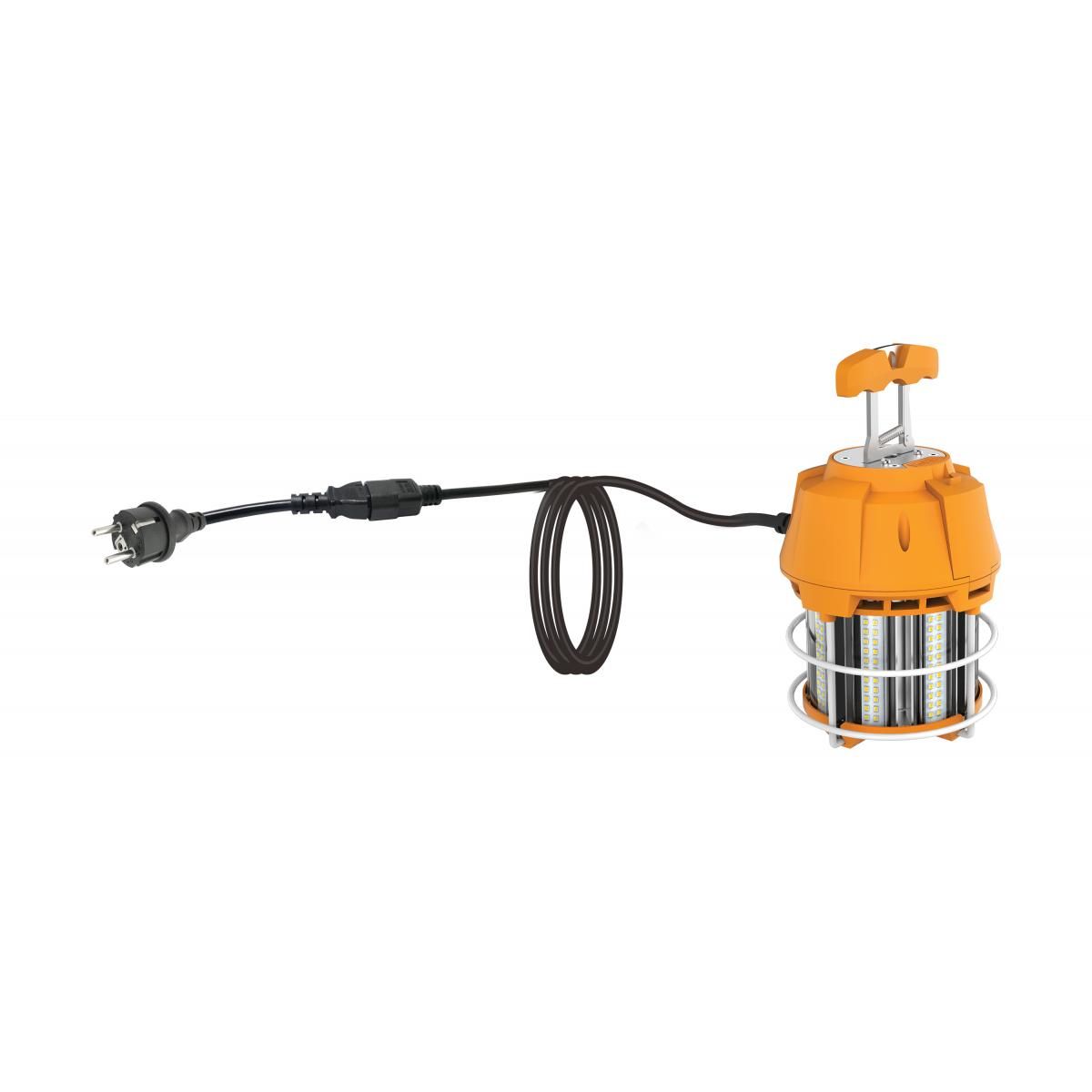 LED Temporary Work Light, 60W, 6000 Lumens, Includes 6ft Plug-in Cord, Plug & Hook, 120V