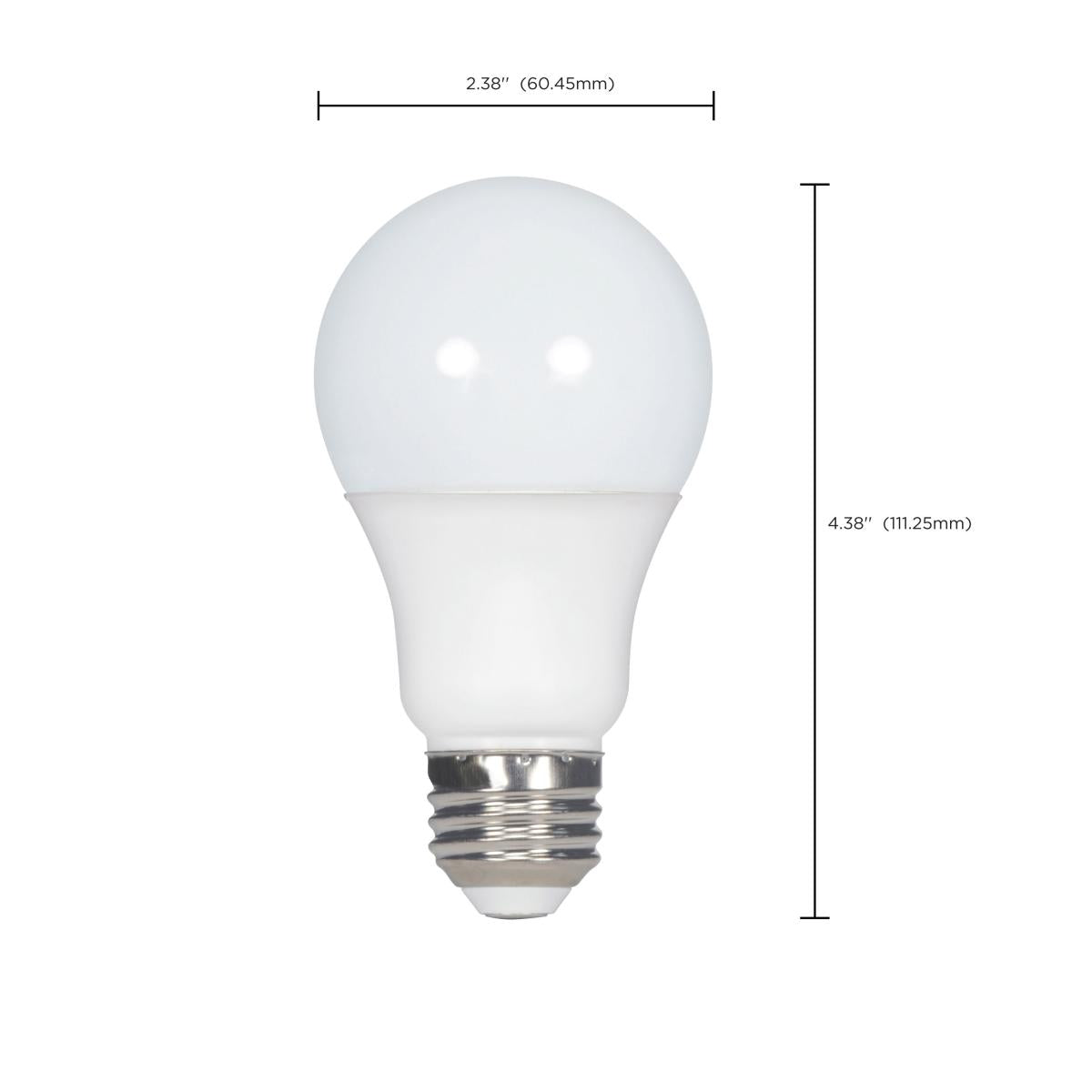 A19 LED Bulb, 75W Equivalent, 13 Watts, 1050 Lumens, 4000K, E26 Medium Base, Frosted, Pack of 4