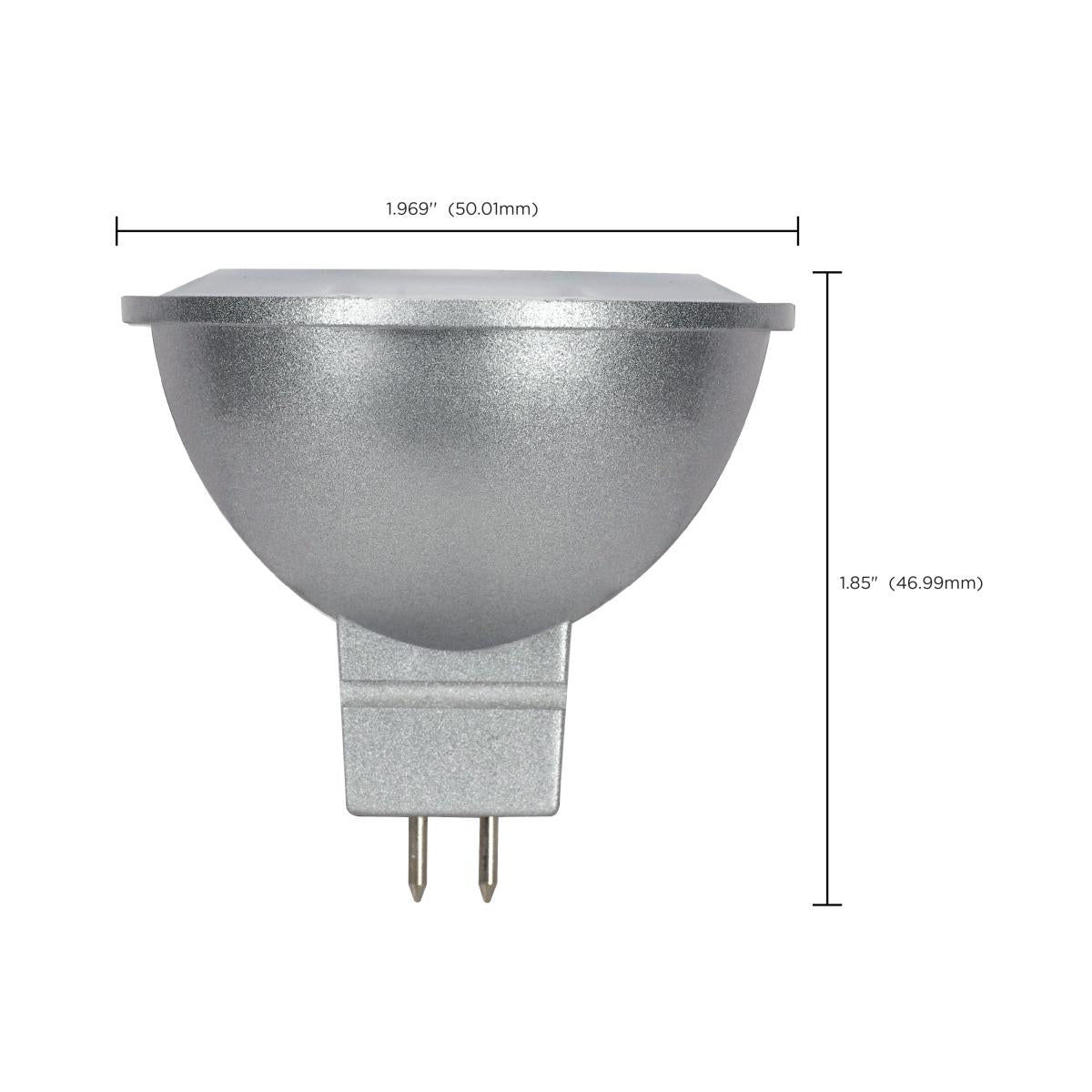 MR16 LED Bulb, 8 Watts, 490 Lumens, 3000K, 75W Equal, GU5.3 Base, 40° Flood, 12V