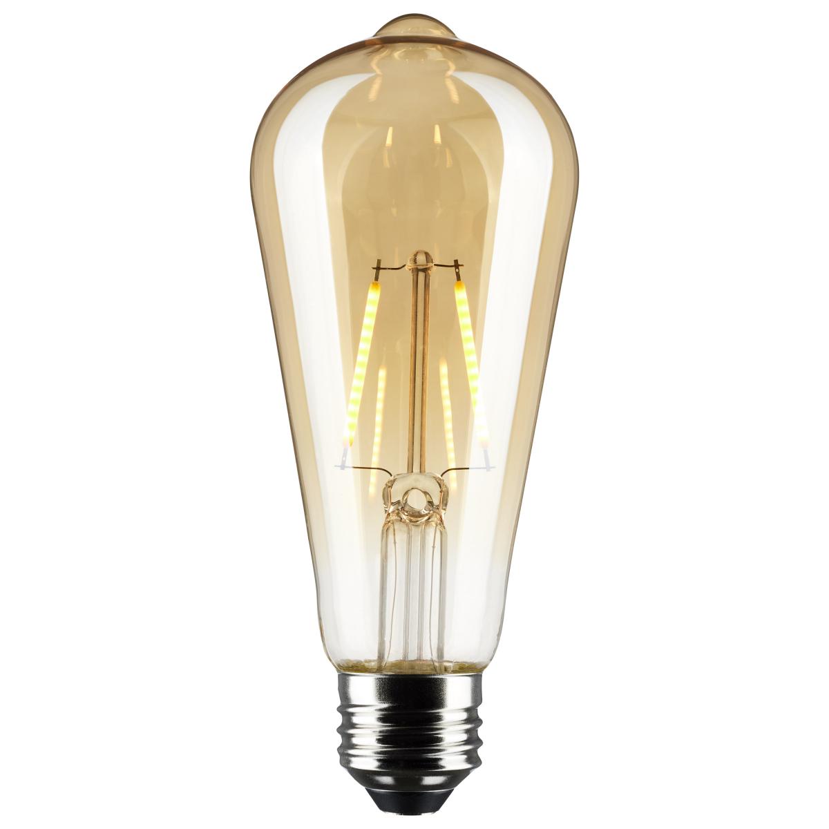 ST19 LED Vintage Bulb, 3 Watts, 220 Lumens, 2000K, E26 Medium Base, Amber Finish