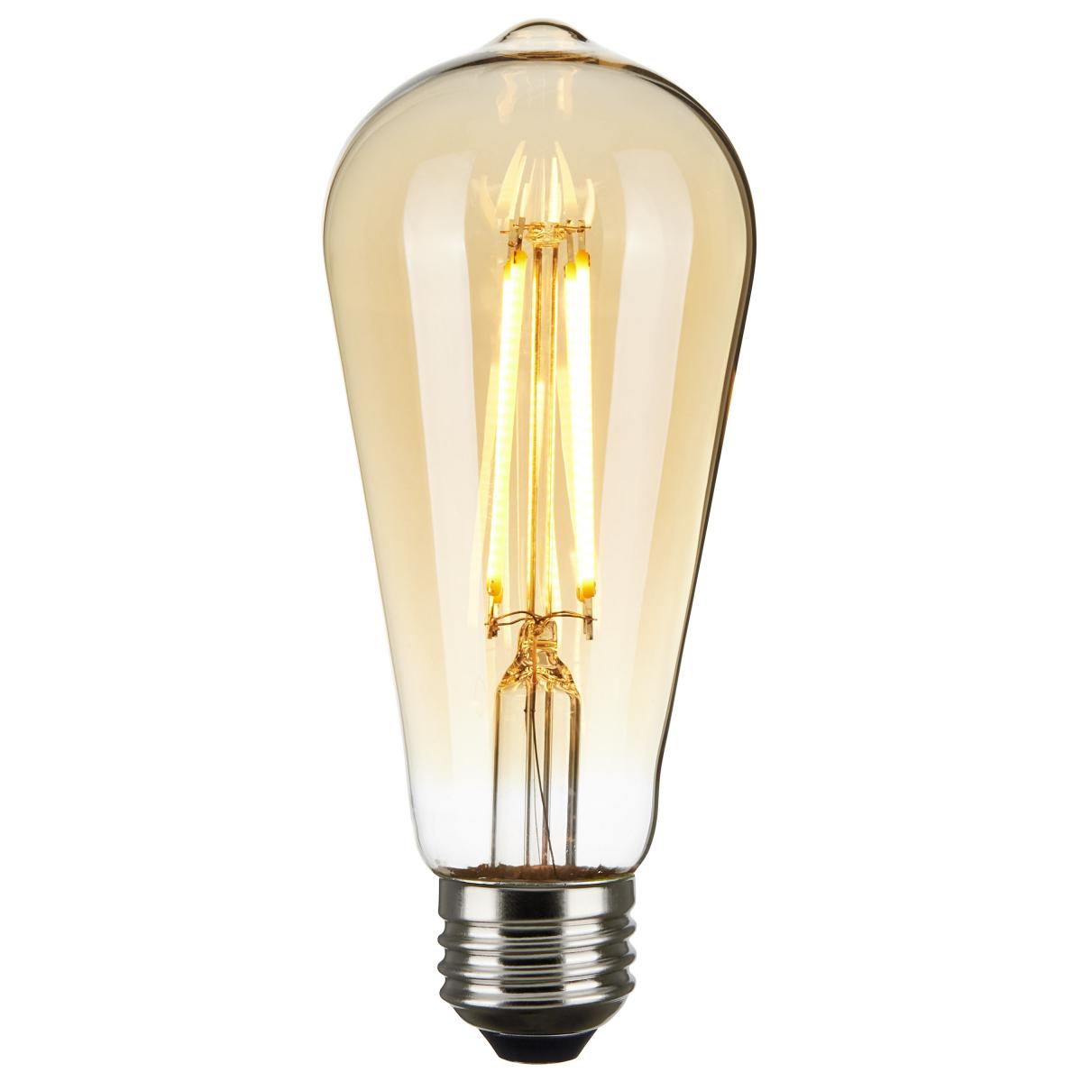 ST19 LED Vintage Bulb, 5 Watts, 380 Lumens, 2000K, E26 Medium Base, Amber Finish